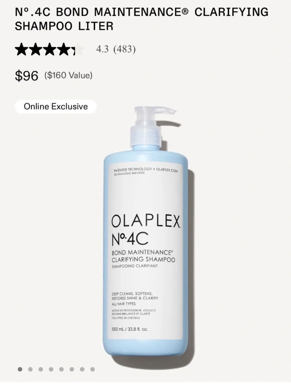Olaplex No. 4C Bond Maintenance Clarifying Shampoo 1000ml